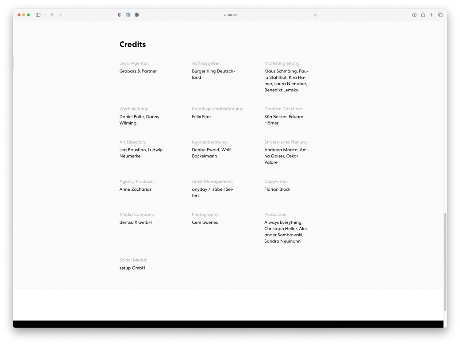 Cem Guenes - ADC BRONZE – BURGER KING - Archive, Hall of Fame, NEWS